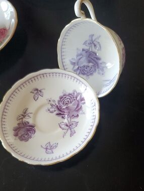 Chelsea Cup Saucer Purple Rose